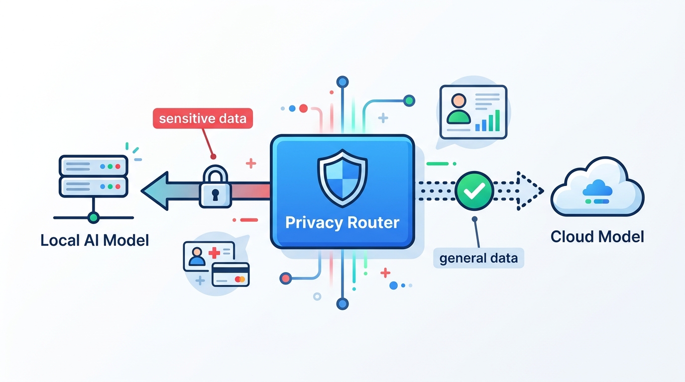 NVIDIA NemoClaw Privacy Router 資料路由流程圖 - nano-banana-2